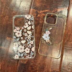 iPhone 14 Pro Max Floral Clear Phone Case Set